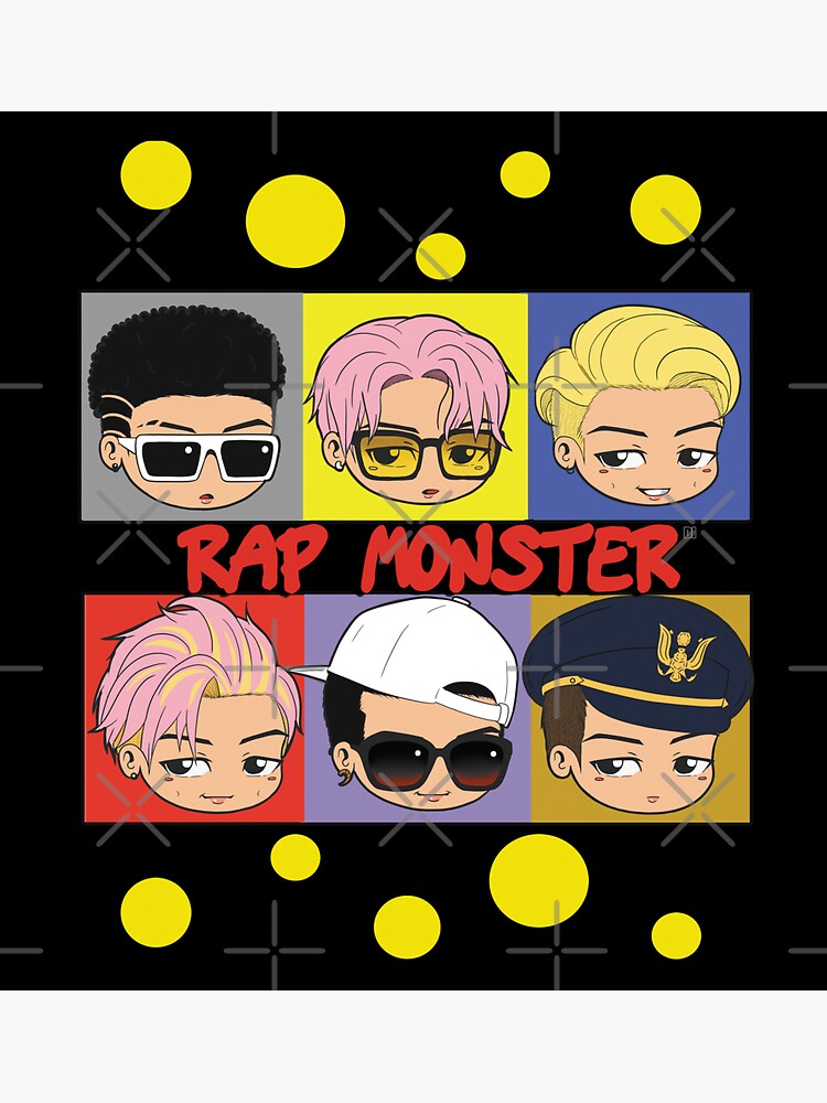 "BTS Chibi Classic Rap Monster " Sticker by daphinteresting | Redbubble