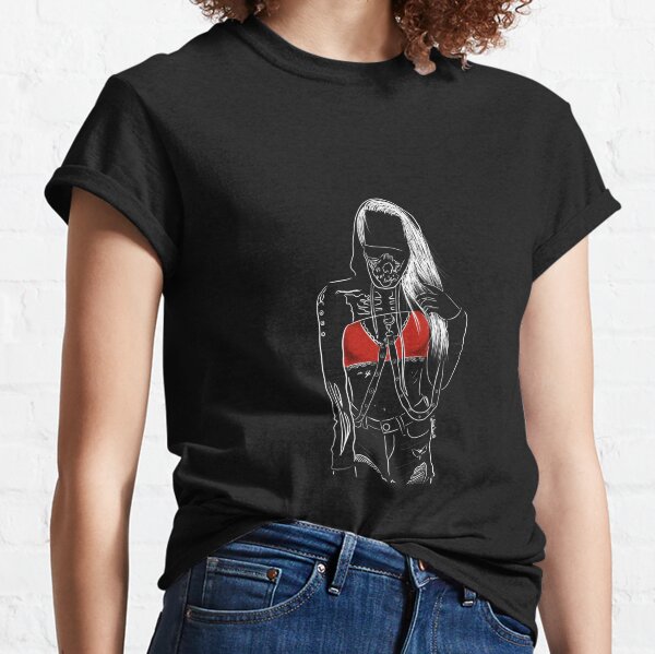 gothic woman gothic woman sexy line art Classic T-Shirt