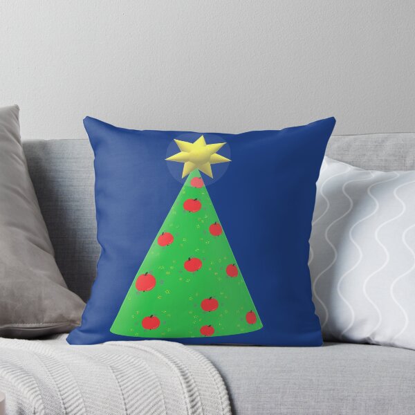 Item preview, christmas apple tree blue background designed and sold by miaterinka.
