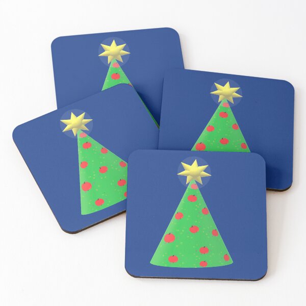Item preview, christmas apple tree blue background designed and sold by miaterinka.