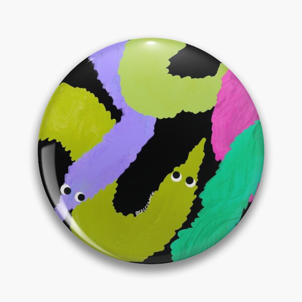 Item preview, Worm Party! | Muted Rainbow worms on black  designed and sold by Bee Lecuyer.