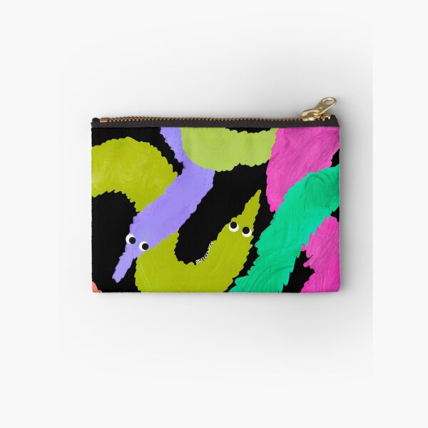 Item preview, Worm Party! | Muted Rainbow worms on black  designed and sold by Bee Lecuyer.
