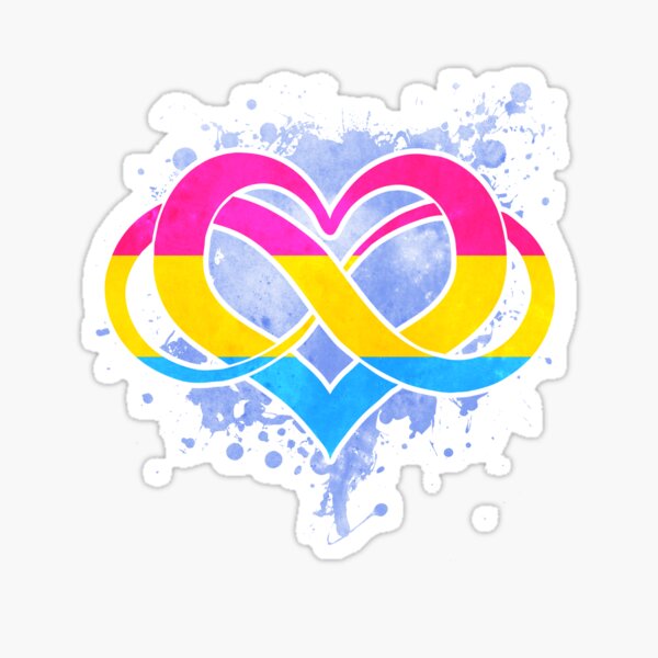 Pan flag - Poly heart - LGBT symbol Sticker