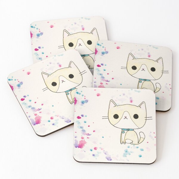 Artikelvorschau, niedliche splat Katze des Aquarells entworfen und verkauft von LidiasDesigns.