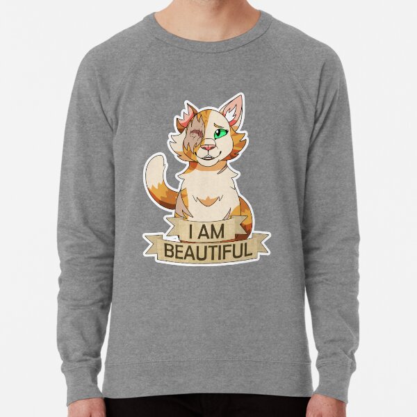 Warrior Cats I am Beautiful Brightheart Lightweight Sweatshirt for Sale by Kara Hatton Redbubble