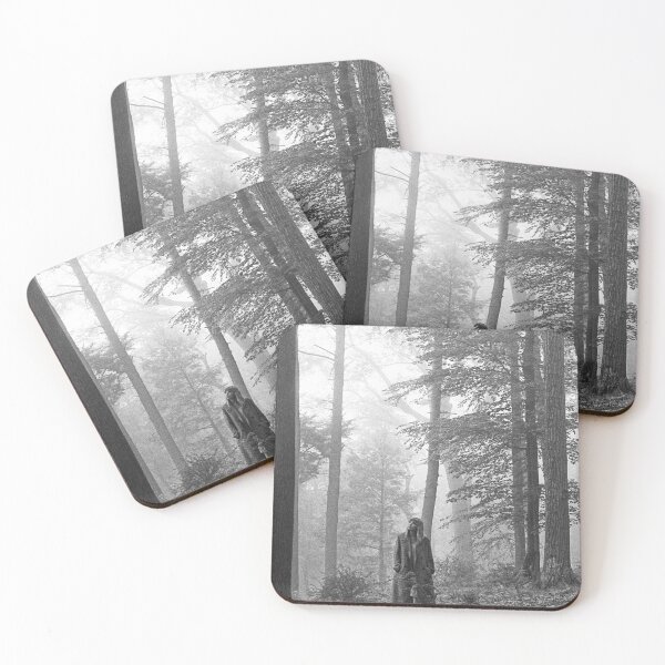 with trees funny black Coasters (Set of 4)