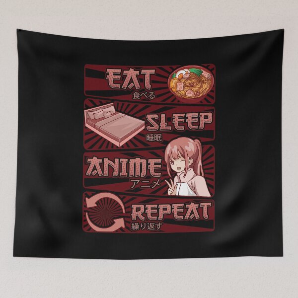 Artikelvorschau, Lustiges Anime-besessenes Mädchen essen Schlaf-Anime-Wiederholung entworfen und verkauft von perfectpresents.