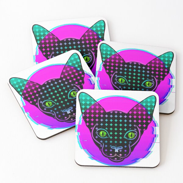 Item preview, Trippy Purple and Blue Glitch Cat designed and sold by ProximaBrian.