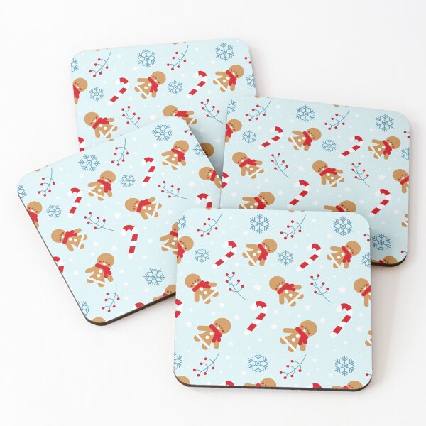 Item preview, Gingerbread Christmas & Candy Canes- Christmas Pattern (Ice Blue) designed and sold by HeraAndKosmos.