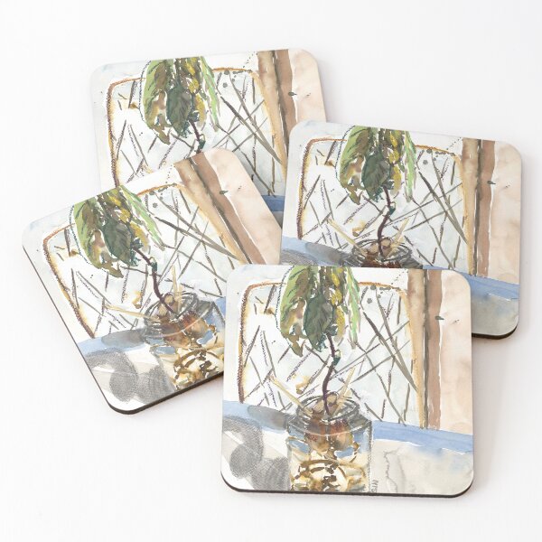 Item preview, Avocado seed watercolour painting designed and sold by EarthyPlanty.