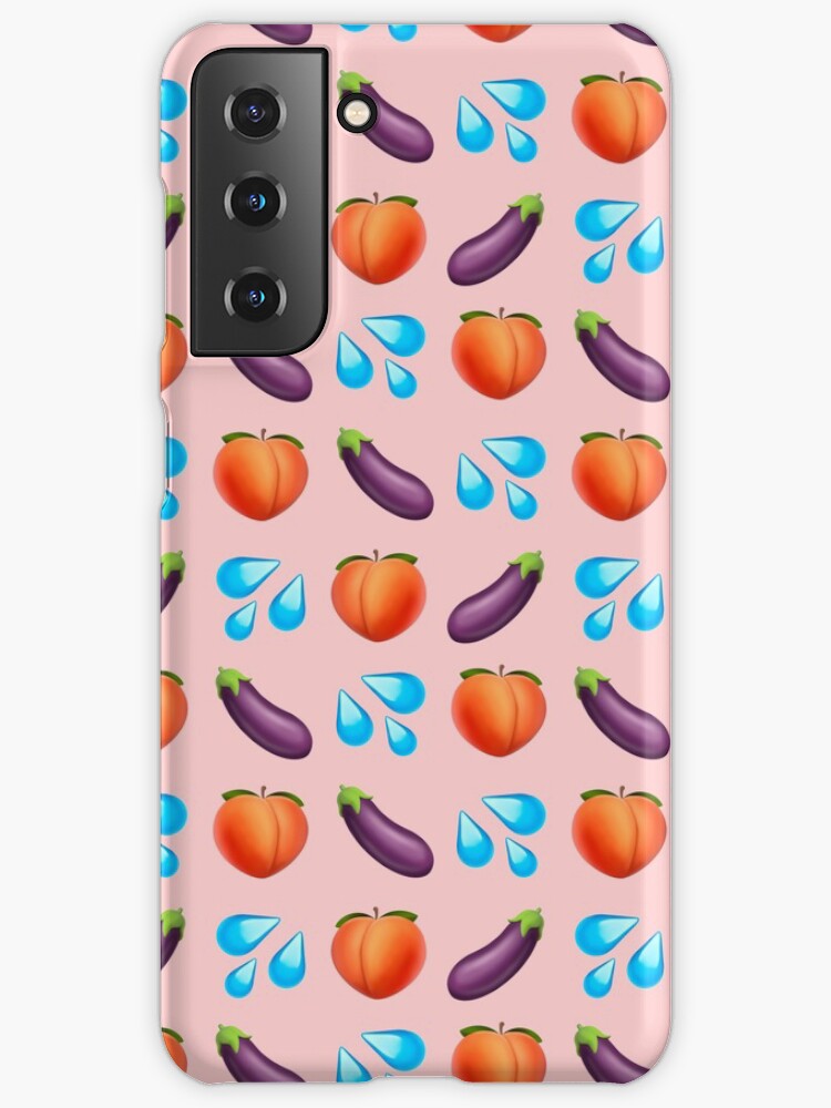 Peach and eggplant emoji  iPhone Case for Sale by PinkShinyArt