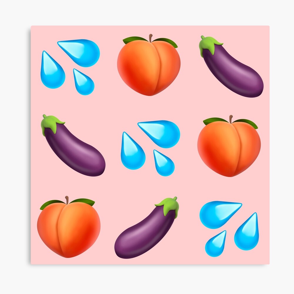Peach and eggplant emoji  Photographic Print