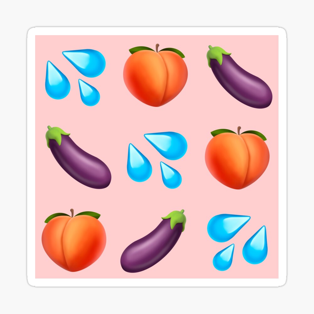 Peach and eggplant emoji  Photographic Print