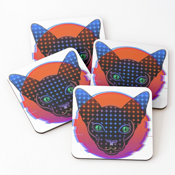 Item preview, Trippy Red and Blue Glitch Cat designed and sold by ProximaBrian.