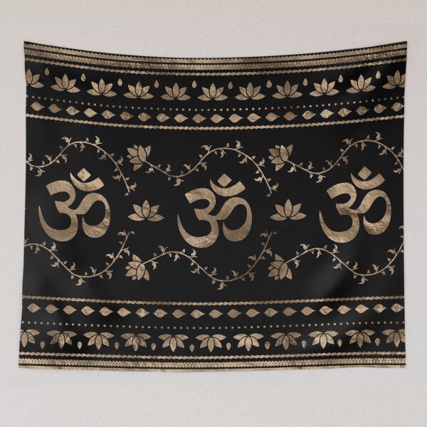 Item preview, OM symbol ornament - black and gold designed and sold by k9printart.