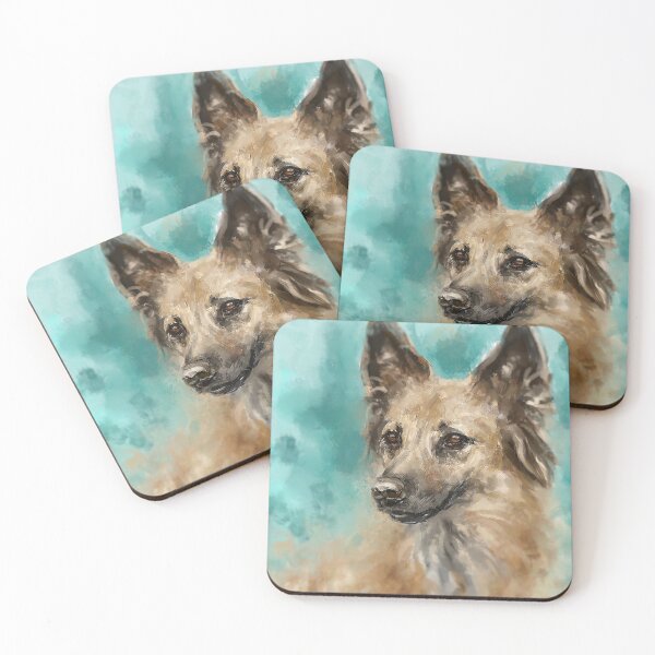 Item preview, Contemporary Painting of German Shepherd Smiling designed and sold by ibadishi.