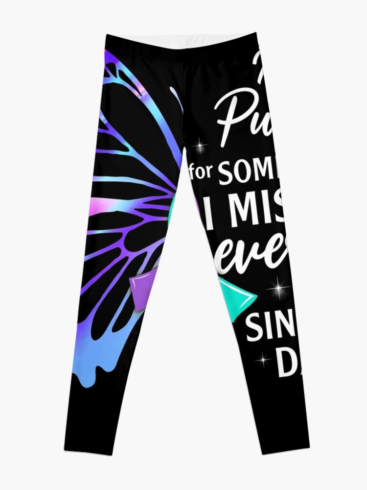 Alternate view of Best Wear Teal Purple Butterfly Suicide Prevention Shirt Memorial Awareness Month T Shirt Leggings
