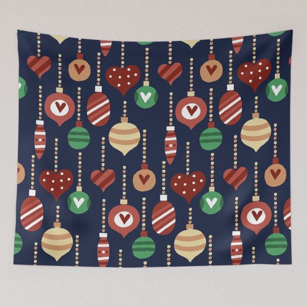 Item preview, Festive Ornaments- Christmas Pattern (Midnight Blue) designed and sold by HeraAndKosmos.