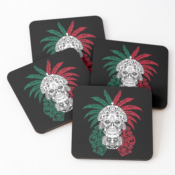 Item preview, Aztec Warrior Skull - Mexican Ancestors - Mexico Roots designed and sold by anziehend.