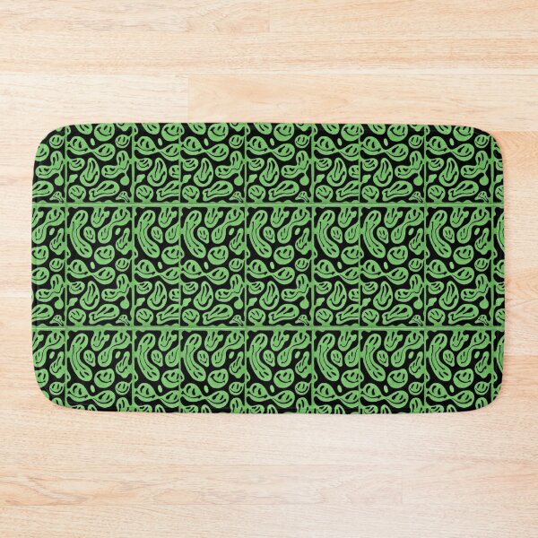 Item preview, green smiley pattern designed and sold by Sixmagicbeans.