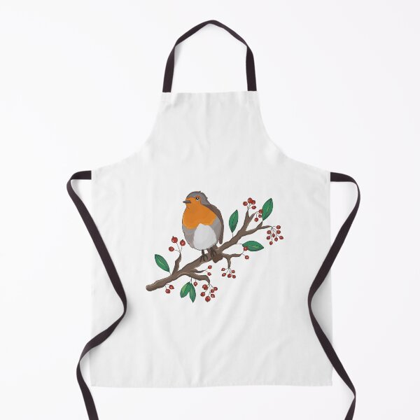 Item preview, Robin on a Branch with Leafs and Berries designed and sold by The-Floraline.
