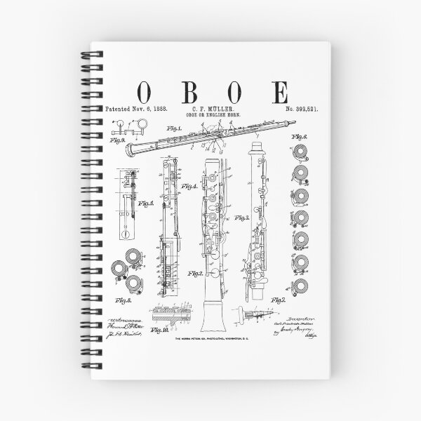 Item preview, Oboe Vintage Patent Oboist Drawing Print designed and sold by GrandeDuc.