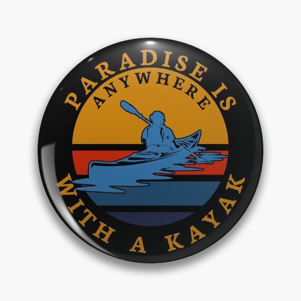 Artikelvorschau, Das Paradies ist überall mit einem Kajak Kayaker Boating Paddling Retro Vintage Design entworfen und verkauft von TAKEITTeeZee.