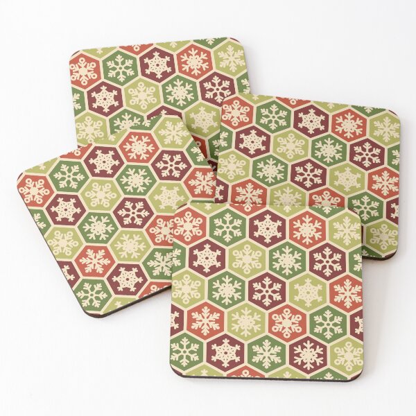 Item preview, Retro 1980s Nordic Snowflake Mint Burgundy Winter designed and sold by IamTrending.