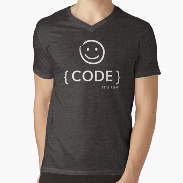 code its fun tee for coders V-Neck T-Shirt