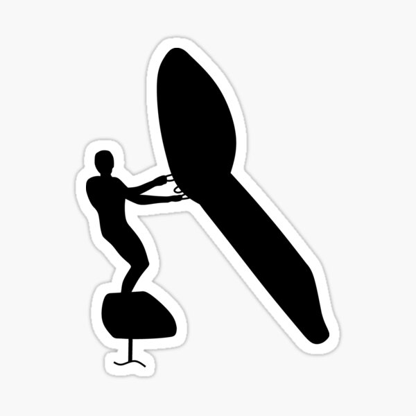 Wing surfer doing wingfoiling with foil wing Sticker