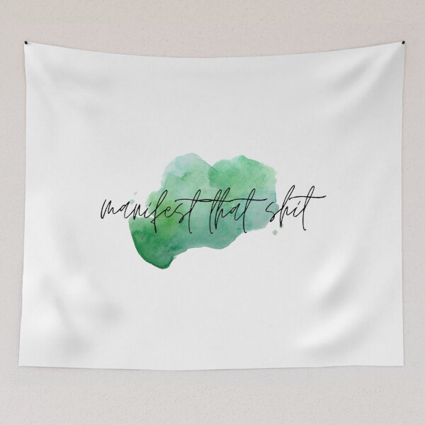 Item preview, Manifest that Shit Green Watercolour Abstract designed and sold by BohoMoon.