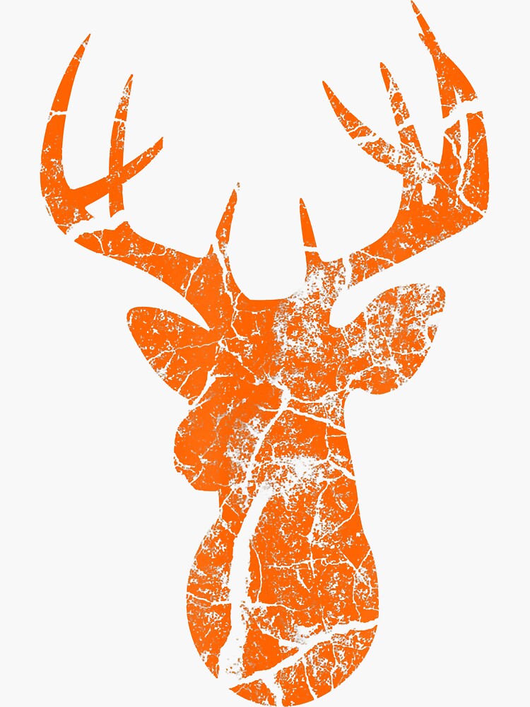 "LARGE BUCK DEER TREE PATTERN CAMOUFLAGE SHIRT HUNTER ORANGE" Sticker