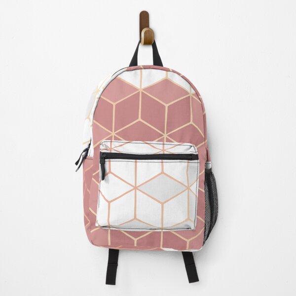 Item preview, Rose Gold and White Cubes Pattern designed and sold by MA DESIGNS.