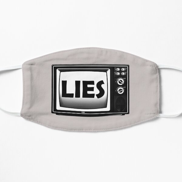 TV Lies - fake news, the media is lying Flat Mask