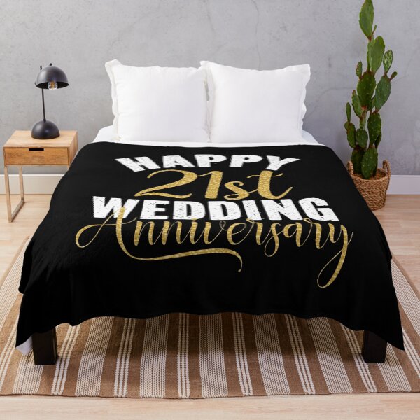 Item preview, Happy 21st Wedding Anniversary Matching Gift For Couples print designed and sold by Grabitees.
