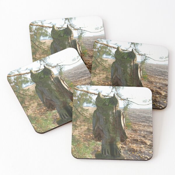 Item preview, Whoot Old Sculpture of an owl carved in a tree trunk photography designed and sold by EllianhPi.