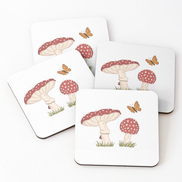 Item preview, Fly Agaric Mushrooms with Butterfly designed and sold by The-Floraline.