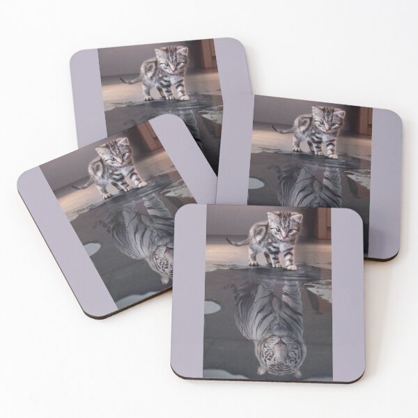 Item preview, A beautiful cat is happy to see herself in the water. designed and sold by prithvi chand.