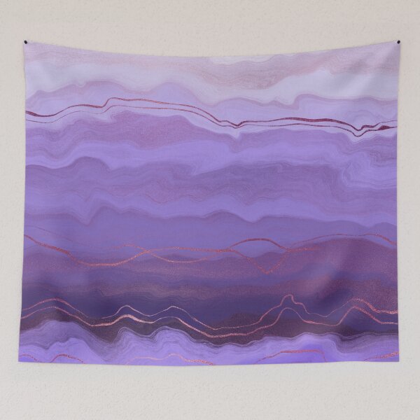 Item preview, Abstract Purple Morning - Dark Purple and Gold designed and sold by Squarebird.