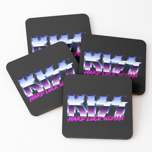 KISS - Hard Luck Woman - Chrome Coasters (Set of 4)