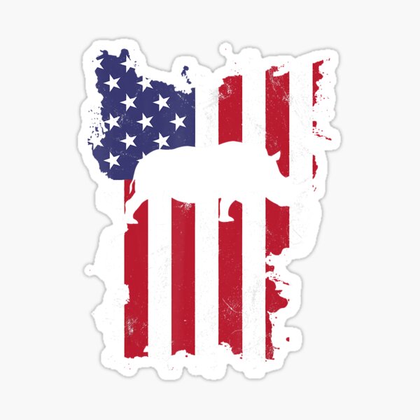 Rhino 4th Of July USA Flag T-Shirt Sticker for Sale by TylerKay