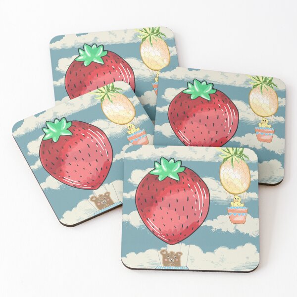 Item preview, cute strawberry balloons pineapple duck and bear designed and sold by Catherine  Milchard.