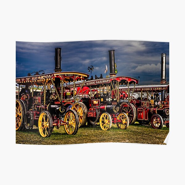 Steam Fair Carnival Rides Showmans Traction Engine Blank Birthday Card