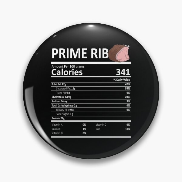 Item preview, Prime Rib Nutritional Value Funny Festive Holiday designed and sold by fatamyfan1.