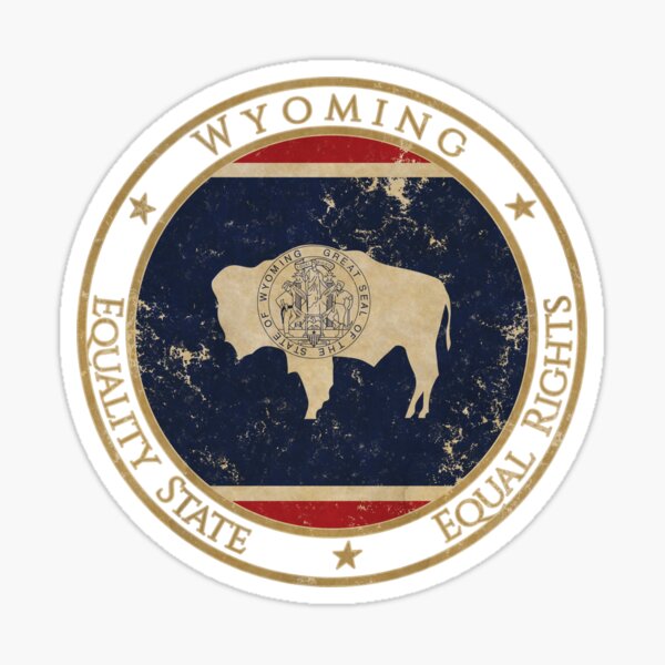 Vintage Wyoming USA United States of America American State Flag Sticker