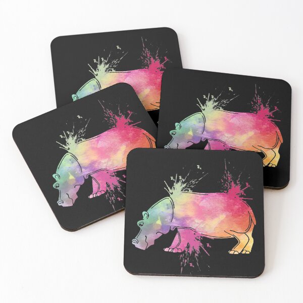 Item preview, Hippo Watercolor Splash Art Animal Lover T-shirt designed and sold by EveElliott.