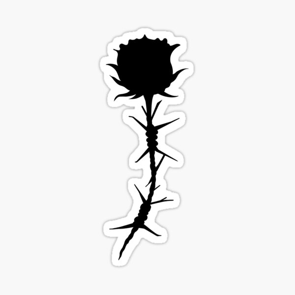 Item preview, Black Barbed Wire Rose Silhouette  designed and sold by Kizza ​.