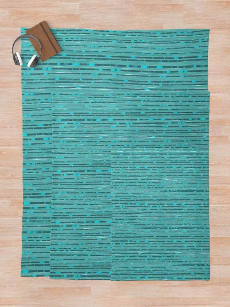 Thumbnail 5 of 6, Throw Blanket, Abstract Bamboo Blue designed and sold by Timone.