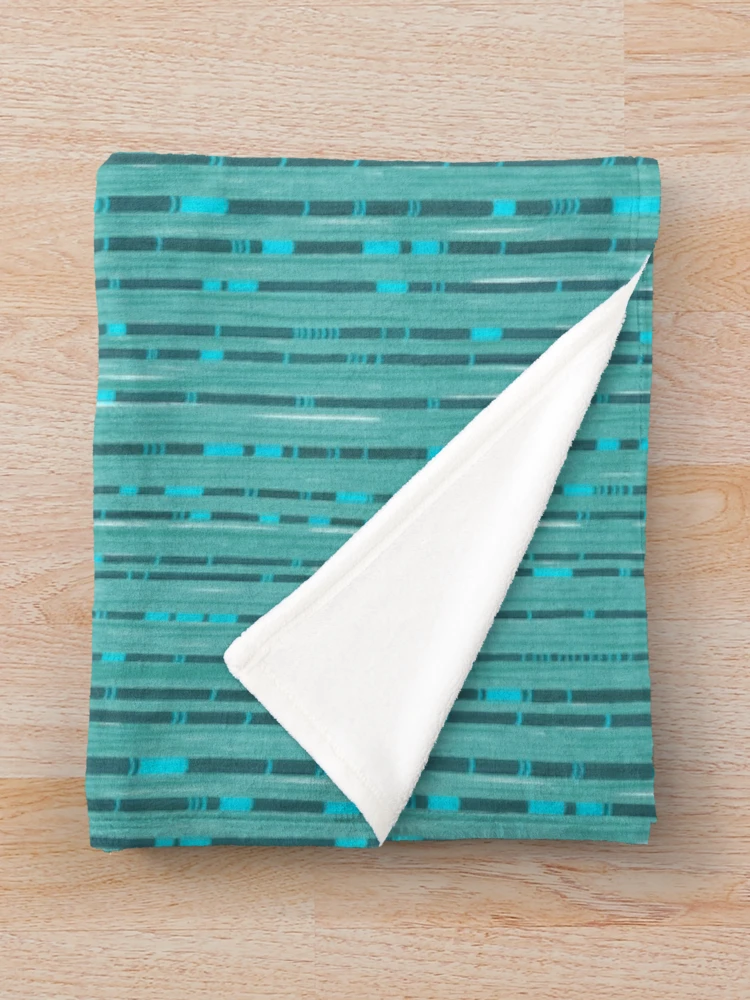Thumbnail 3 of 6, Throw Blanket, Abstract Bamboo Blue designed and sold by Timone.
