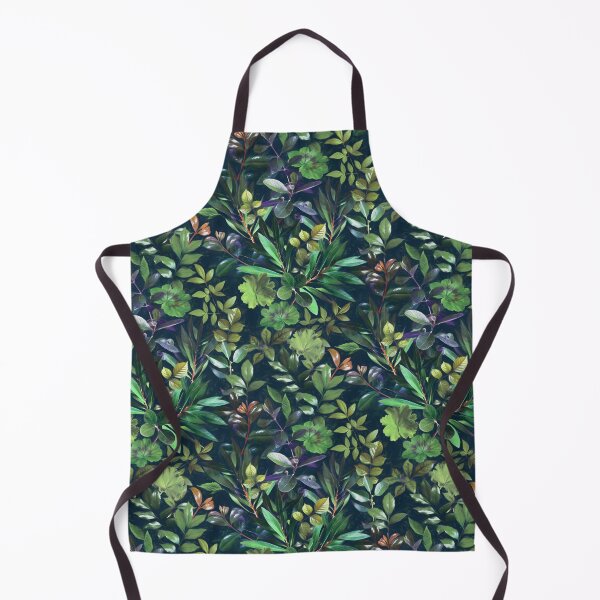 Aperçu de l'œuvre Moody Leafy Botanical avec vert émeraude et indigo créée et vendue par micklyn.